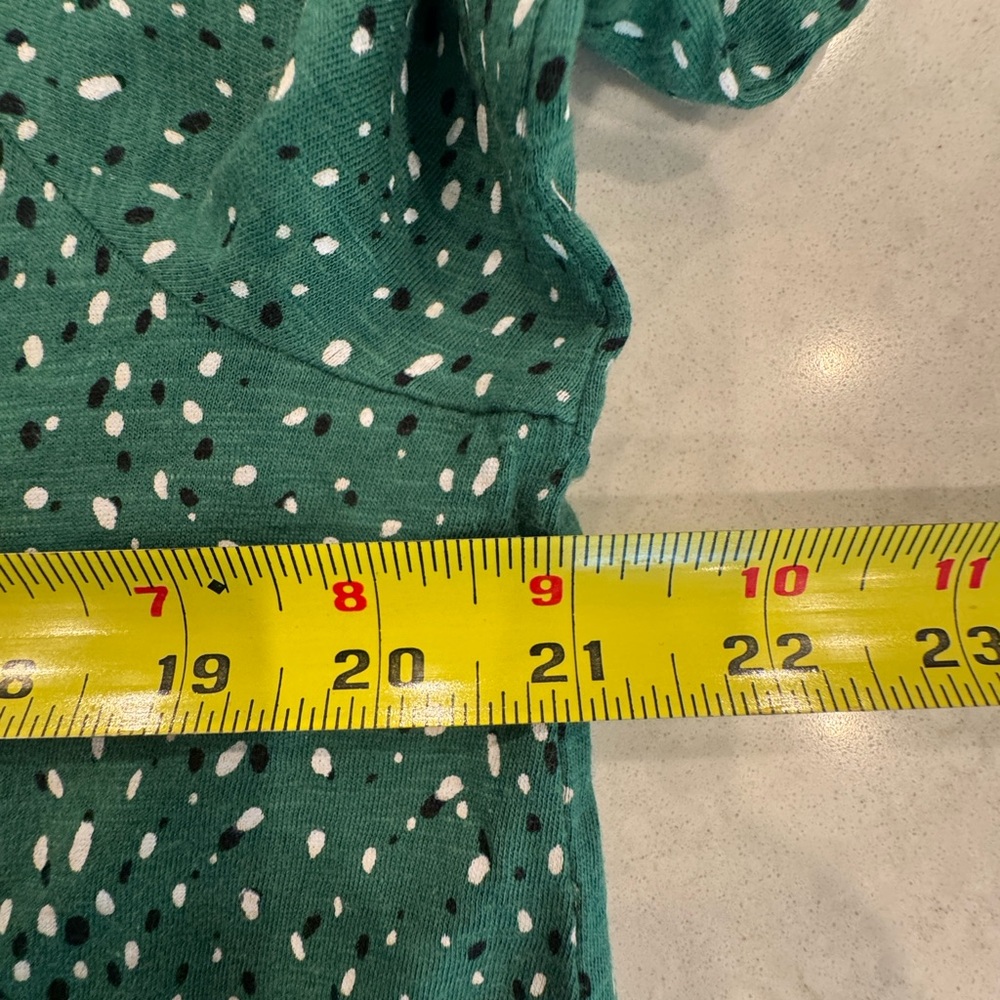 J. Jill Green Long Sleeve Smocked Top with Buttoned Collar - Picture 7 of 8